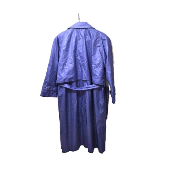 VTG London Fog Purple Trench Coat 12P Belted Double Breasted Raincoat Color Pop - Picture 3 of 6